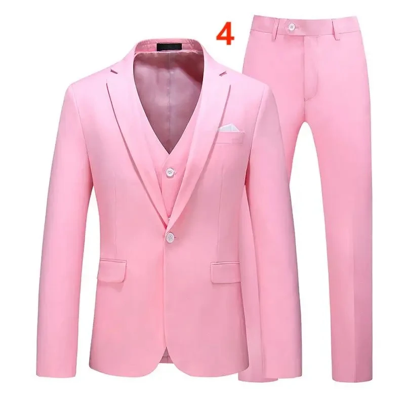 

ZPMN102 Men's three-piece suit quality slim fit large size business formal suit work suit groomsmen suit