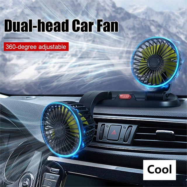 Ventilateur Pliant à Double Tête pour Voiture, Tête Rotative, Réglable,  Créatif, USB 5V, Refroidissement, Petit, Portable - AliExpress