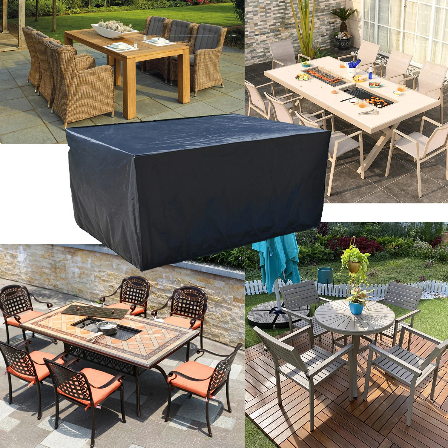 Garden Furniture Cover 1 piece waterproof windproof garden table cover rectangular 210D Oxford Tear resistant outdoor patio