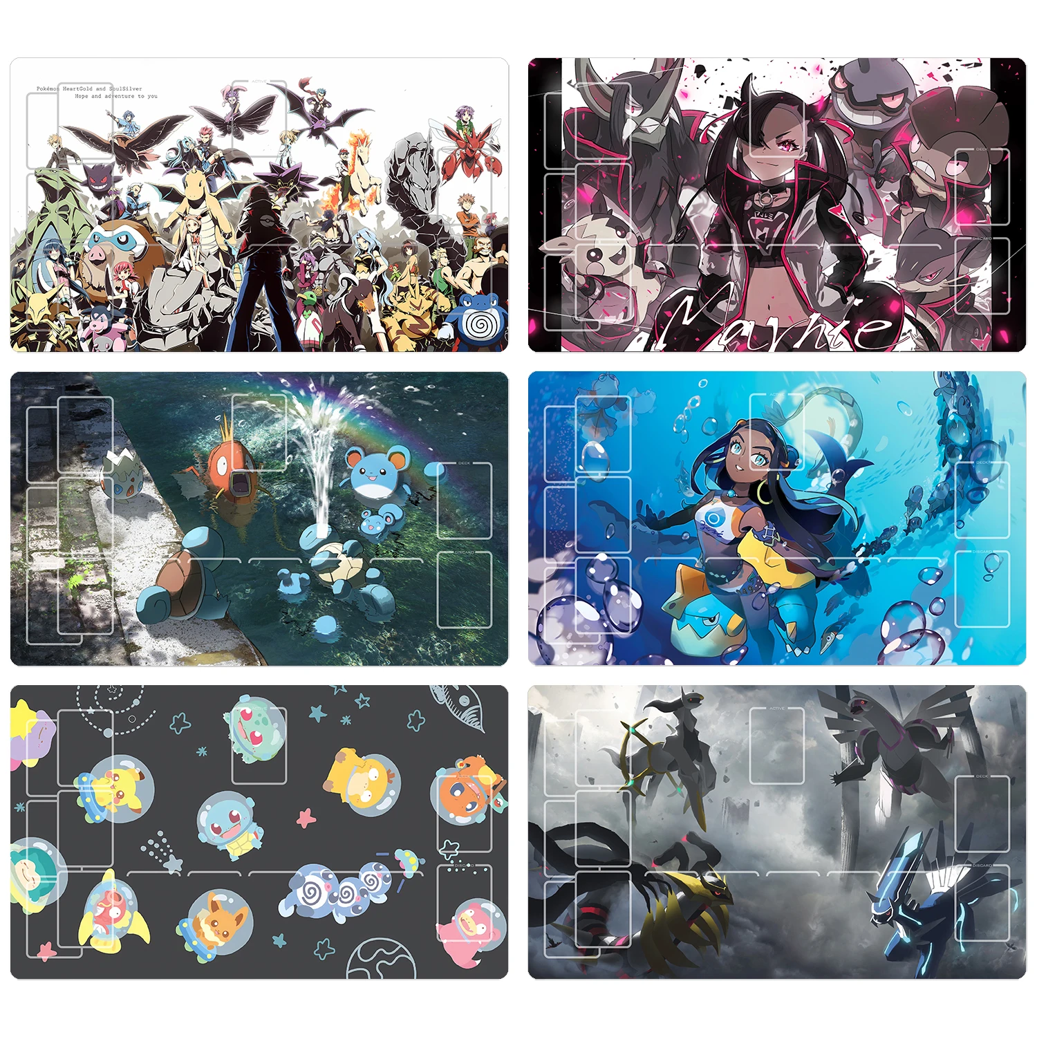 

60*35*0.2cm PTCG Pokemon Dedicated GAME Card Mat Battle Marnie Nessa Arceus Eevee Rayquaza Gift Toy Anime Table Mat