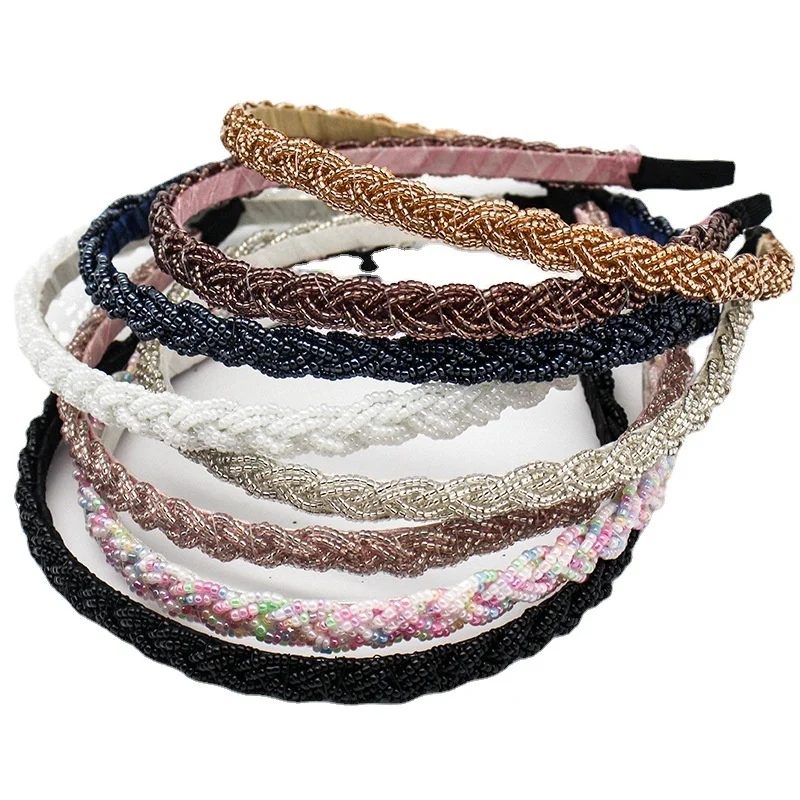 

Crystal Beaded Hair Band 2022 Fashion Headwear Girl Women Handmade Hair Accessories Headwear Pearl Flower Headband