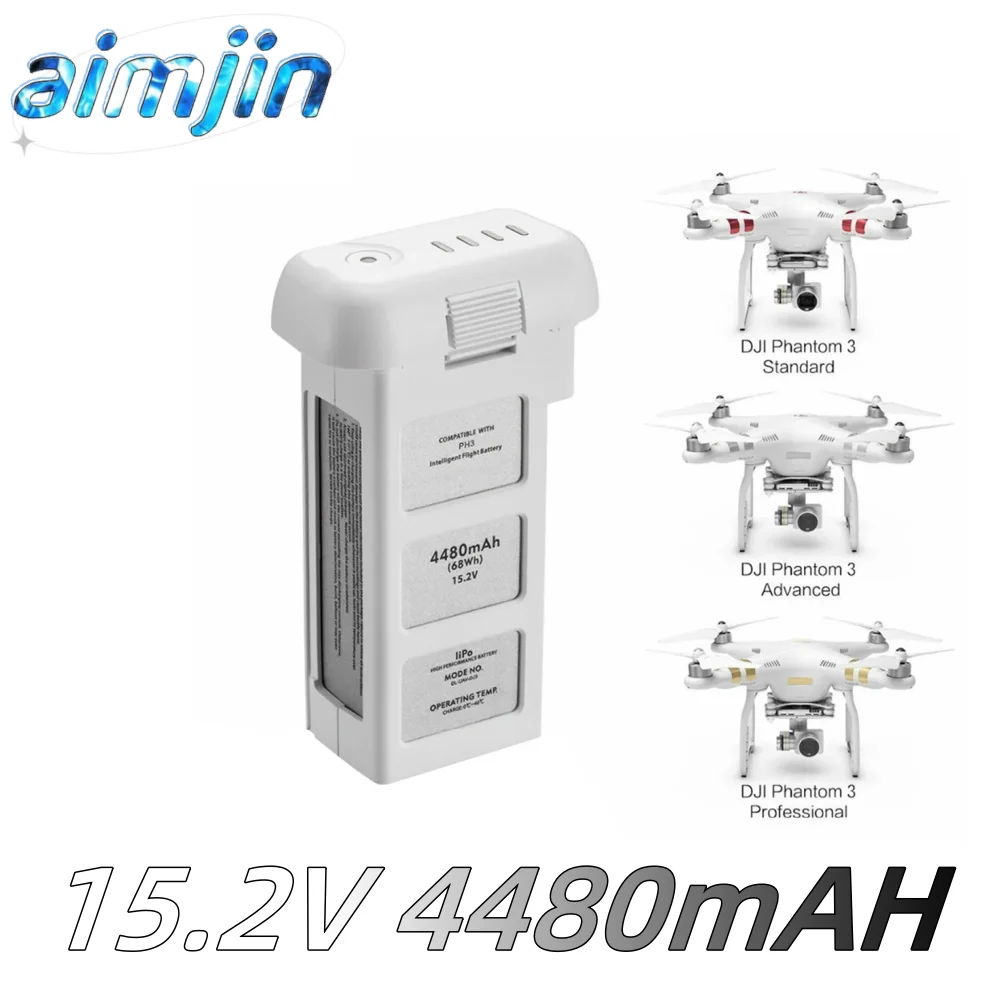 

Drone Battery for DJI phantom 3 Professional/3/Standard/Advanced 15.2V 4480mAh LiPo 4S Intelligent Battery