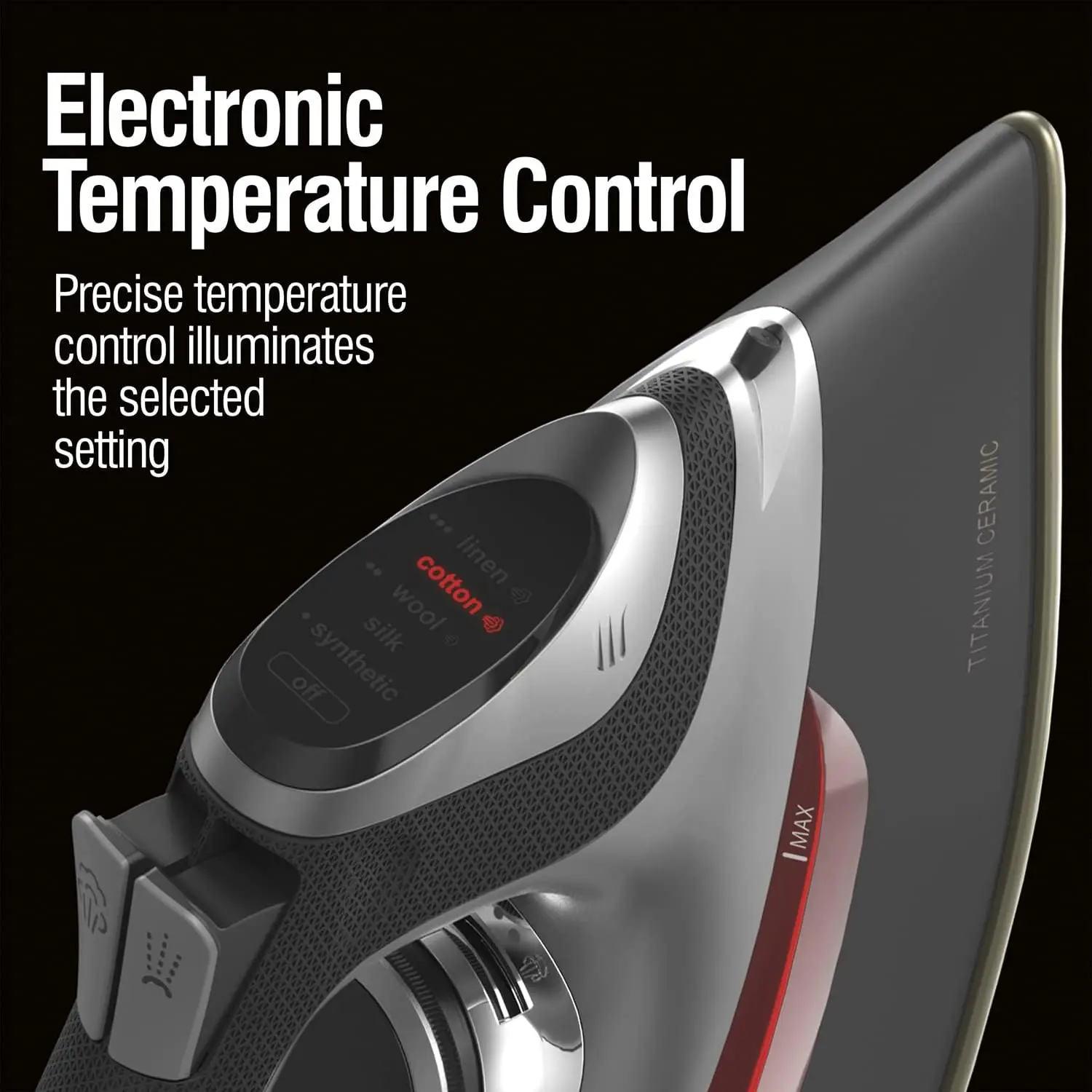 Steam Iron for Clothes with 8’ Retractable Cord, 1700 Watts, 3-Way Auto Shutoff, 400+ Holes, Professional Grade 2