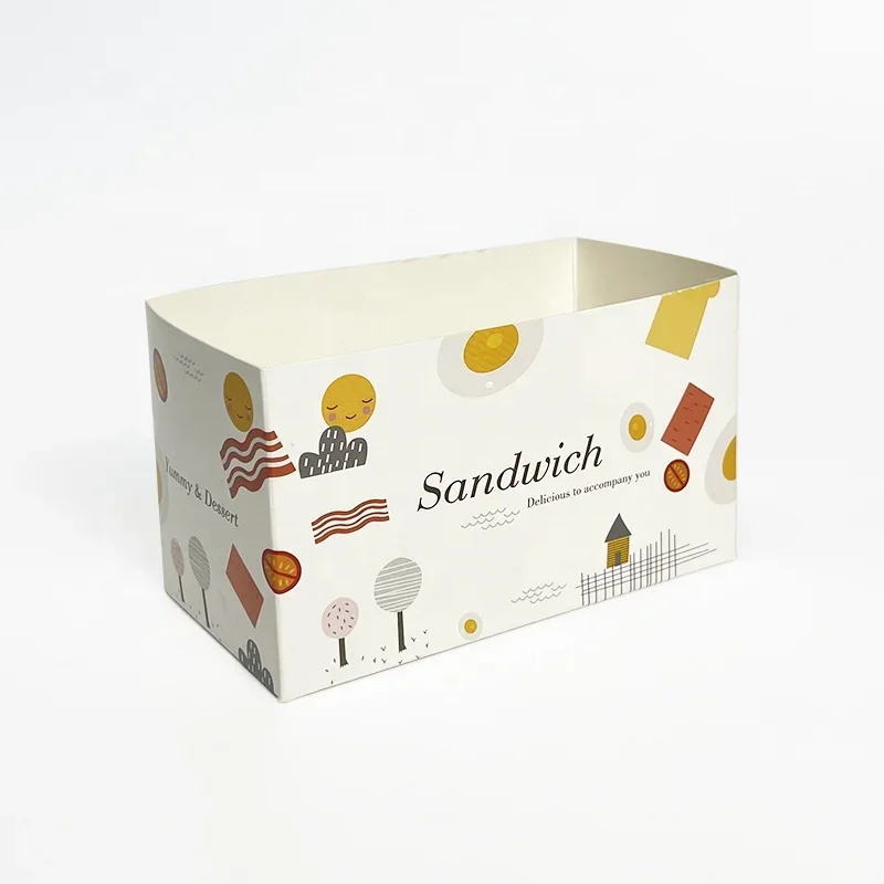 

Customized productPrinton Take out Customized mini burger breakfast packaging box for waffles paper drop sandwich box