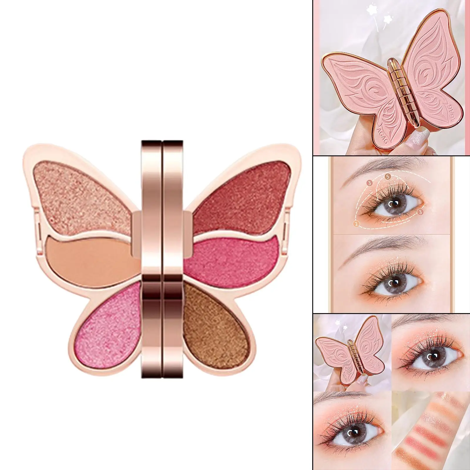 6 Color Butterfly Eyeshadow Palette Shimmer Matte for Mother Wife