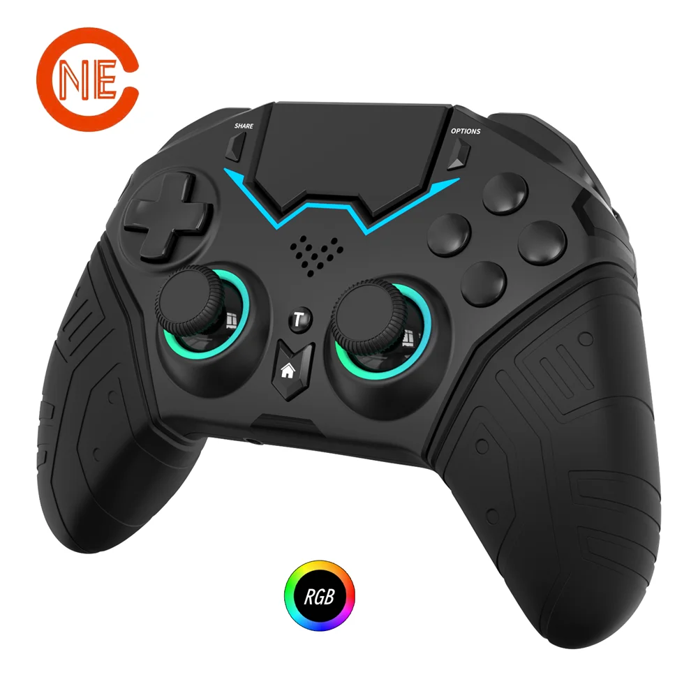 NE Controller for PS4 PS3 PS 4 3 PC iPhone Wireless Bluetooth Gamepad Remote Control Programmable Turbo 6-axis Gyro RGB Joystick