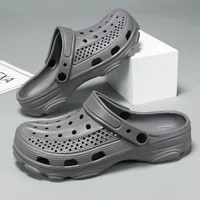 Bebealy Men Hole Clogs Slippers Men Garden Shoes For Men Arch Support Slides Summer Fashion Beach Slippers Non-slip EVA Slippers 1