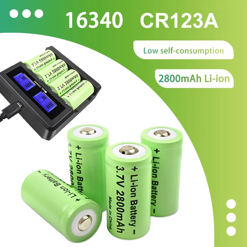 Batteria Ricaricabile Cr123A Rcr123A 3.7V 16340 Per Fotocamera Arlo Hd E Reolink Argus 3.7V Cr123A Ricaricabile
