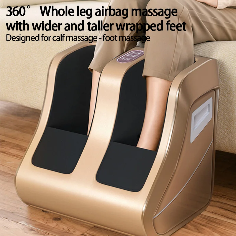 Jinkairui Electric Knee Foot Massager Airbags Heat Leg Calf Shiatsu Massage Machine For Pain Relief Promote Blood Circulation new 360° electric heat foot air pressure leg knee massager promotes blood circulation body massager muscle relaxation