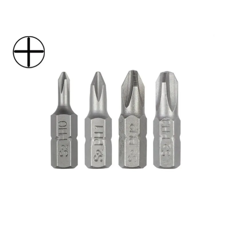 

1 Inch PH0 PH1 PH2 PH3 Phillips Screwdriver Bit Set S2 Steel 1/4 Inch 6.35mm Hex Shank Electric Screwdriver Bits For Power Tools