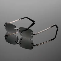 ⁦نظارات شمسية مستطيلة بدون إطار – تصميم عصري بتدرج ألوان للجنسين 😎✨⁩ - الصورة ⁦5⁩