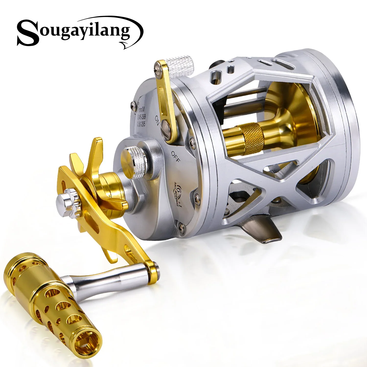 Sougayilang Trolling Fishing Reels TAL40L Serie Aluminum Spool 4.1:1 Gear  Ratio Eccentric Lever Reel Drum Fishing Reel Pesca - AliExpress