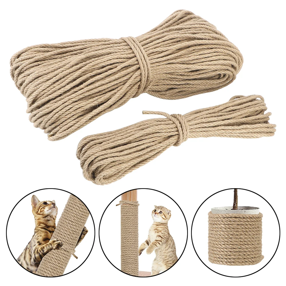 Replacement Rope Natural Sisal Rope Twine Cat Sharpen Claw Cat Climbing Frame Desk Legs Binding DIY Scratching Post Toy