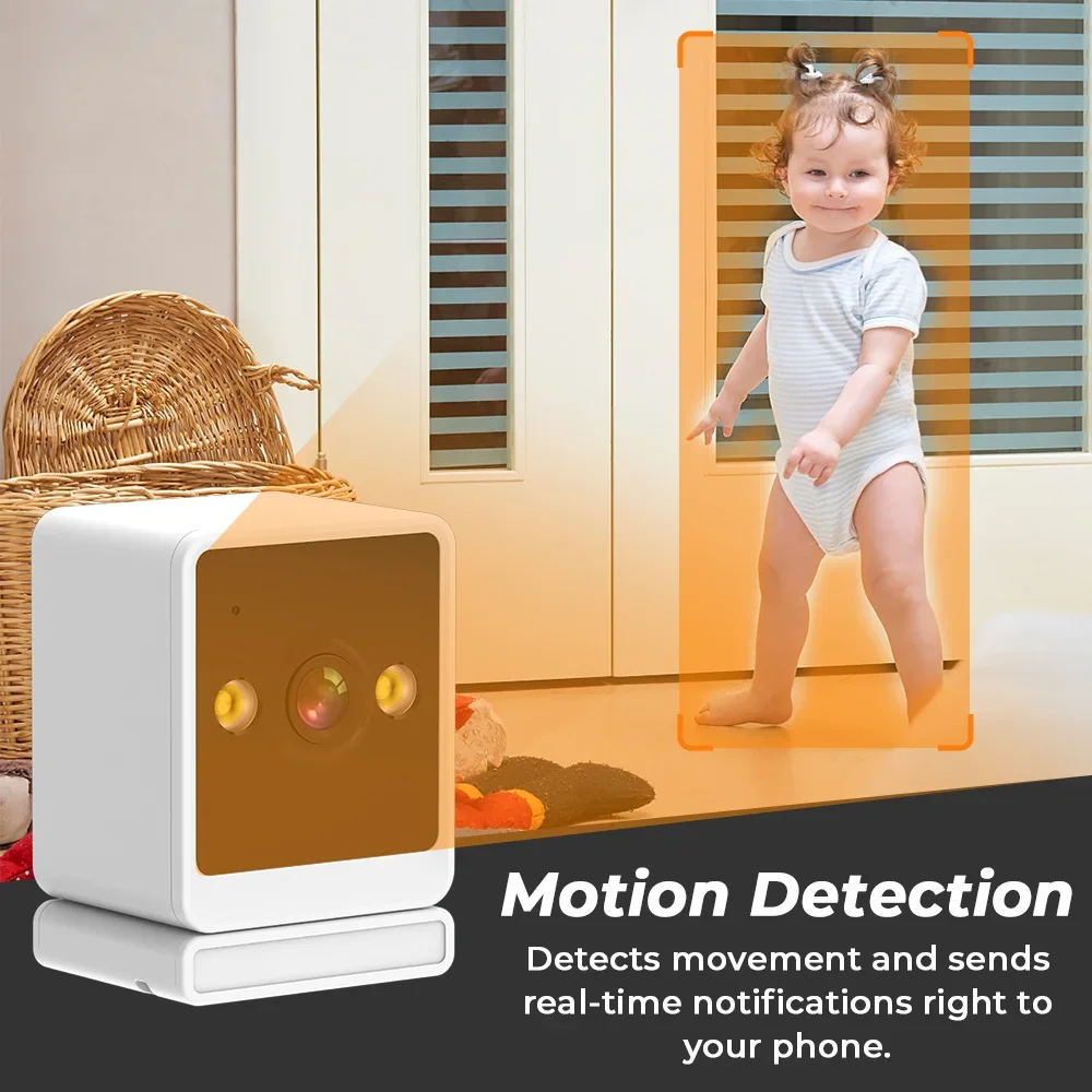 4MP 2K Mini Wifi Security Camera Indoor Magnetic Base HD Night Vision Ai Human Detection ICsee Surveillance Camera 2-Ways Audio 3