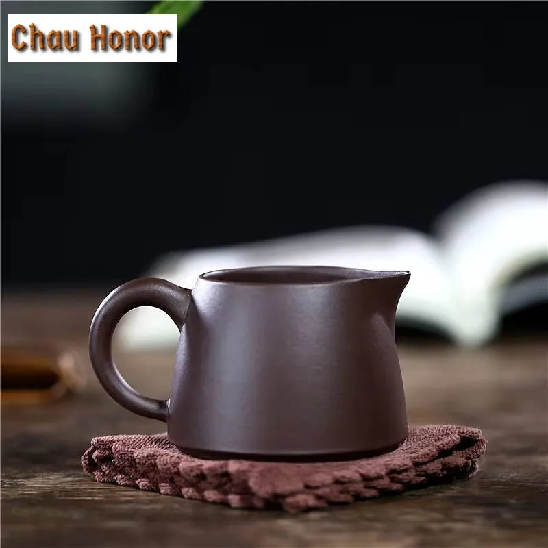 200ml Authentic Yixing Purple Clay Fair Cup Cha Hai Plum Blossom Teacup Handmade Tea Set Accessories Household Drinkware