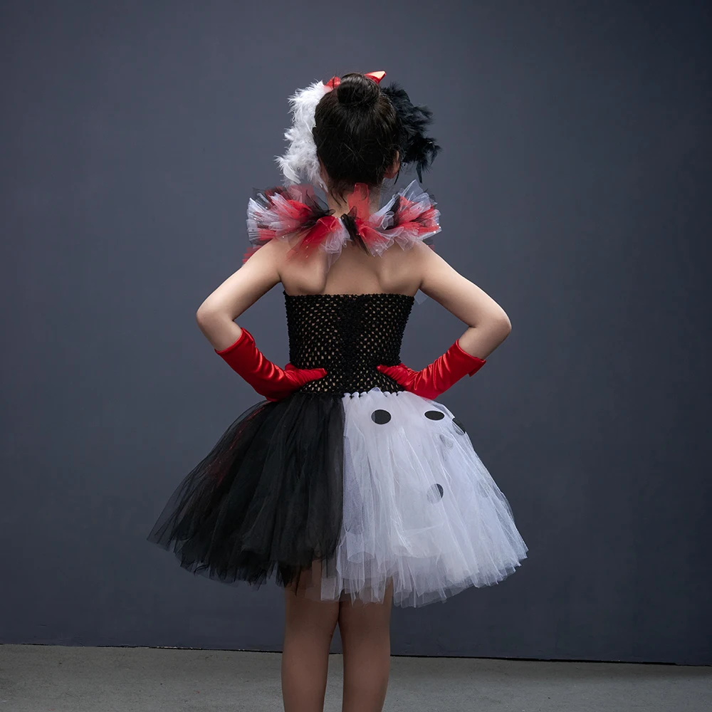 Kids Queen of Hearts Tutu Dress Handmade Tutu Dress Queen of Hearts Costume  Villain Halloween Tutu All Accessories Included 