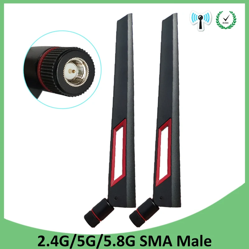 2pcs 2.4Ghz5.8Ghz Antenna real 8dbi SMA Male Wifi antenna 5.8 ghz antenne IOT wi fi antenas Omni-Directional Wireless Router wifi antenna