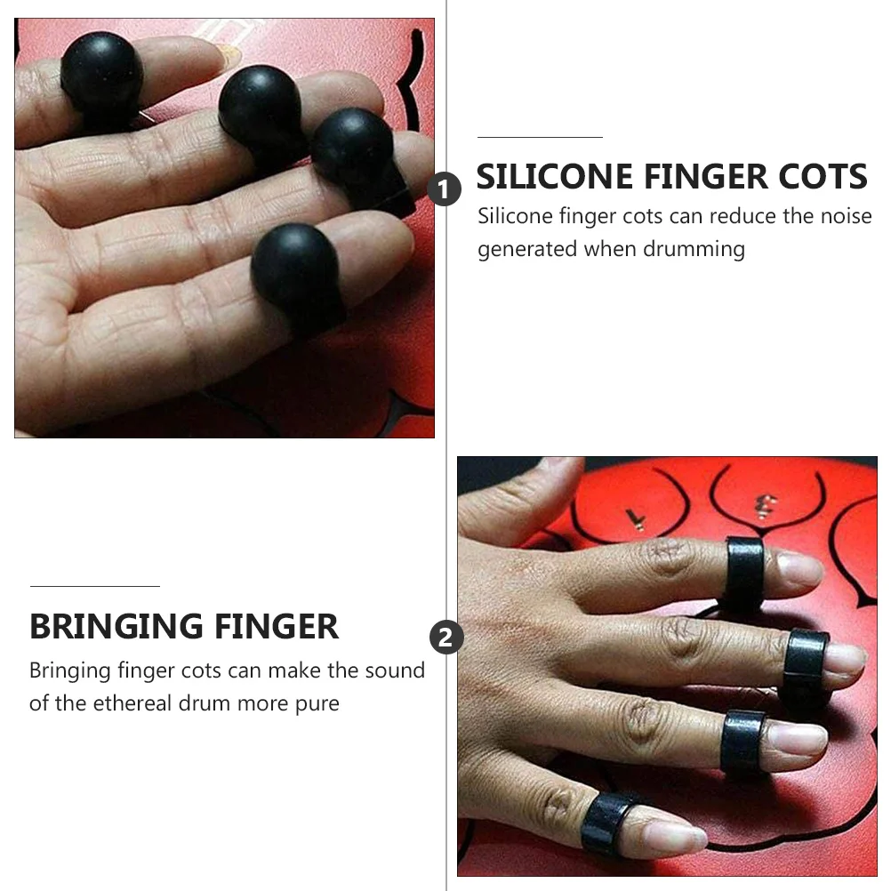 8 Pcs Ethereal Drum Finger Cots Pick for Beginner Percussion Instrument Accessories Plastic Picks Tongue musical percussion instruments