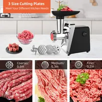 Hachoir à viande électrique puissant 750W, broyeur de viande robuste, hachoir à saucisses, robot culinaire en acier inoxydable, poussoir à saucisses 2