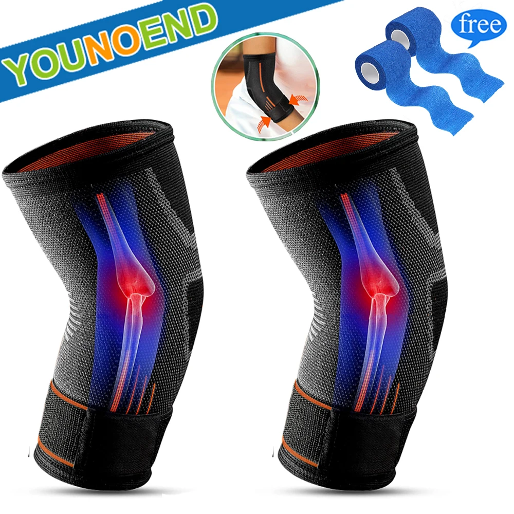 1Pair Elbow Sleeve Brace Support with Strap Compression for Tendonitis,Tennis Elbow Compression Sleeves, Golf Elbow Treatment sports compression elbow support adjustable elastic elbow brace sleeves for basketball cycling running volleyball tennis golf