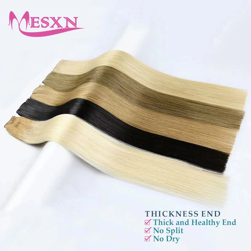 Human Hair Weft Extensions Hair Bundles Brown Blonde Color 100g Sew In Silky Straight Remy Skin Double Weft 14"-24" For Salon human hair extensions