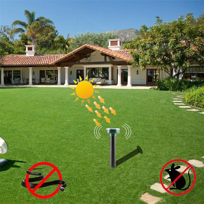 Animal repellent Mouse Repeller Solar Ultrasonic High Power Vibration Ultrasonic Hotel Garden Farm for Outdoor Pest Rodent Waterproof Repellent