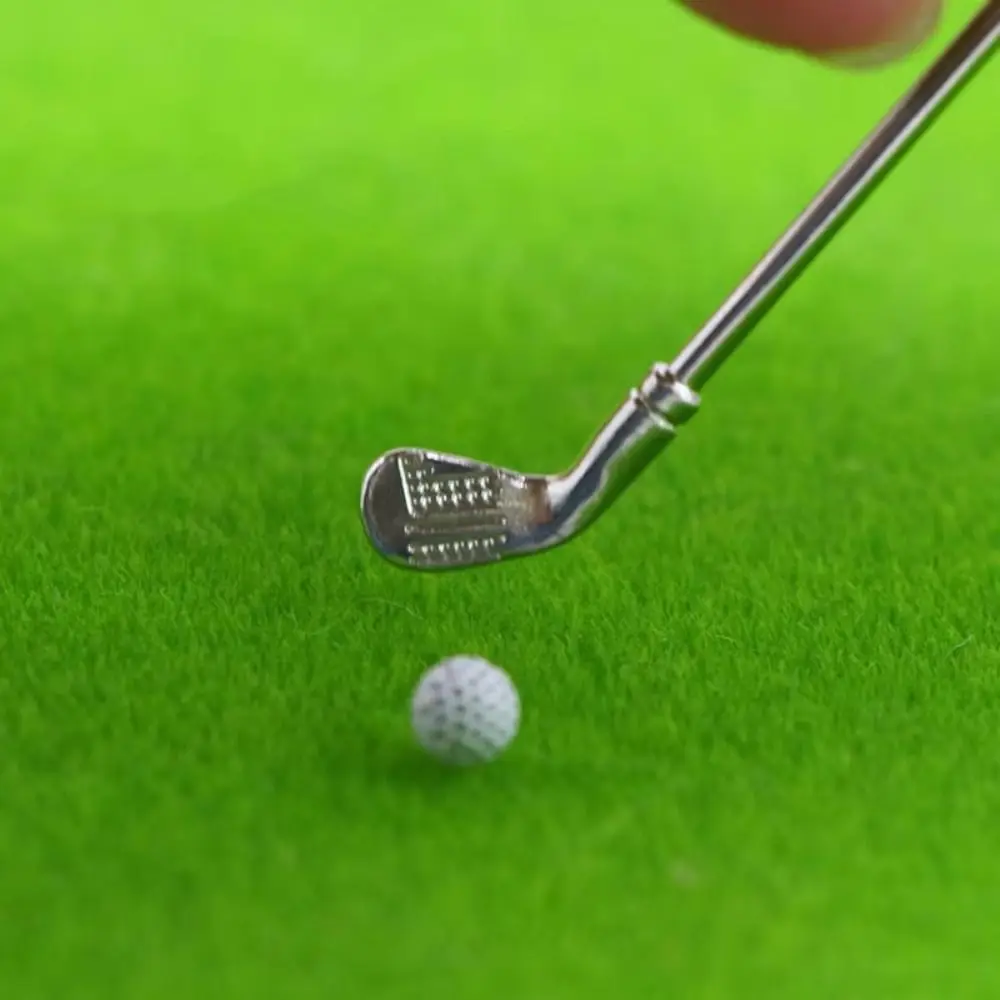 Sports Scene Miniature Golf Club 1/6 and 1/12 Scale Grassland Model Dollhouse Mini Golf Set Lifelike Design Mini Golf Balls