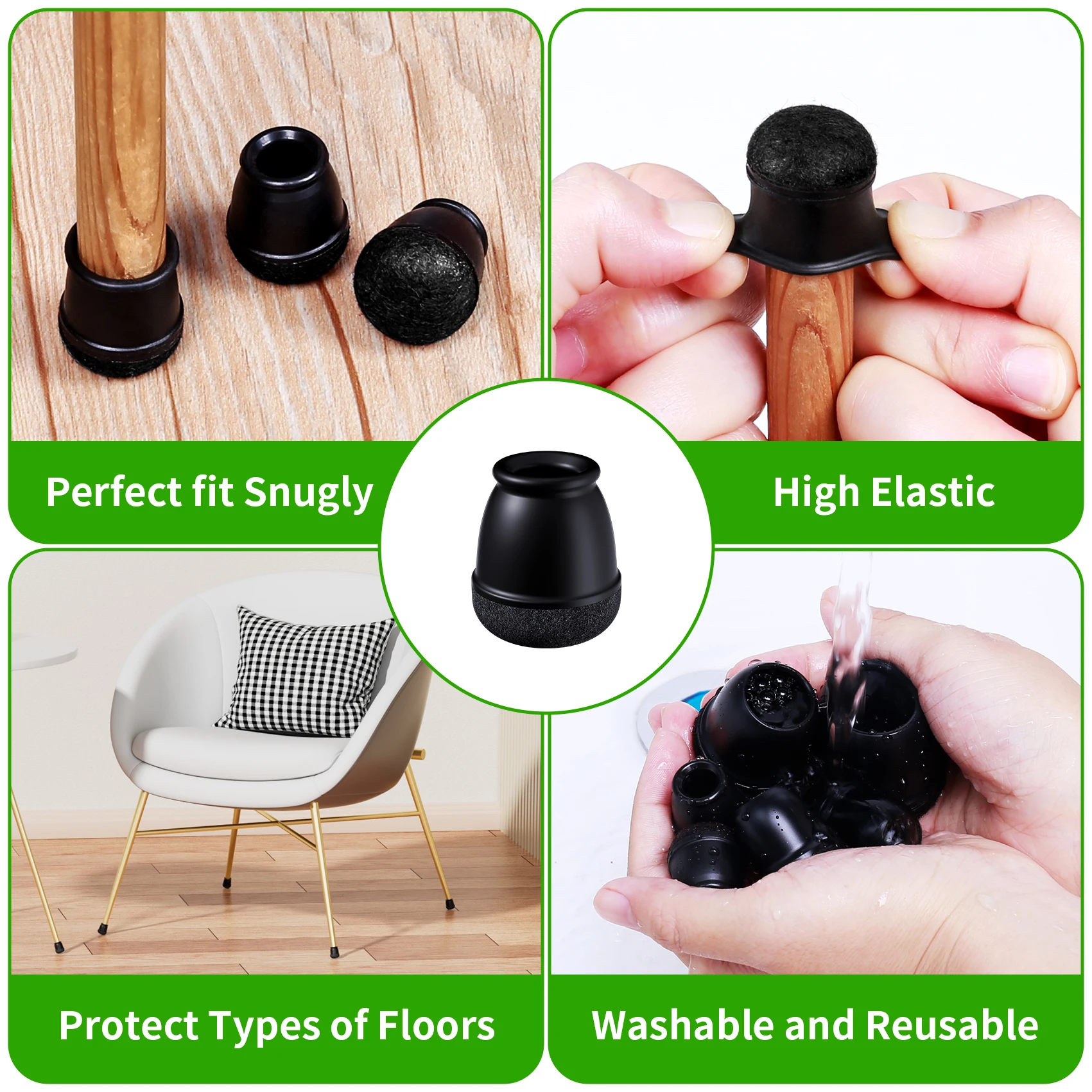 Black Chair Leg Protectors 4