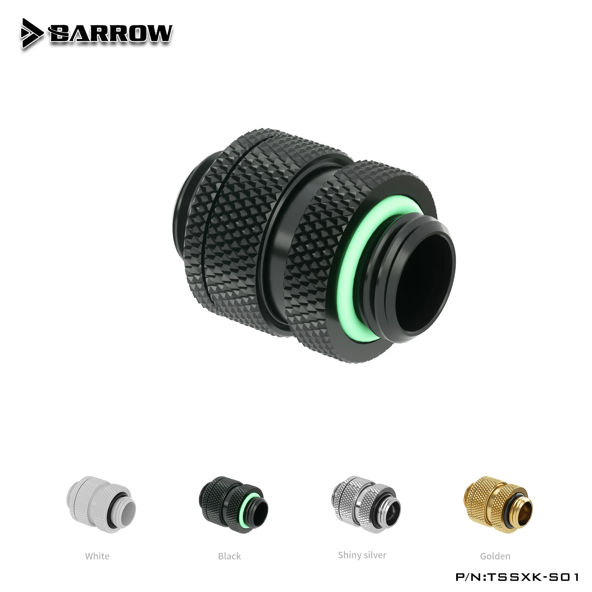 

Barrow TSSXK-S01 Gold White Black Silver Gold G1/4" Male To Male Rotary Connectors / Extender (16-22mm) PC Water Cooling System