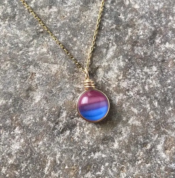 LGBTQ+ Pride Necklace - Sun & Rainbow Pendant, Gold Plated Chain, Pride Gift (20") - View #6