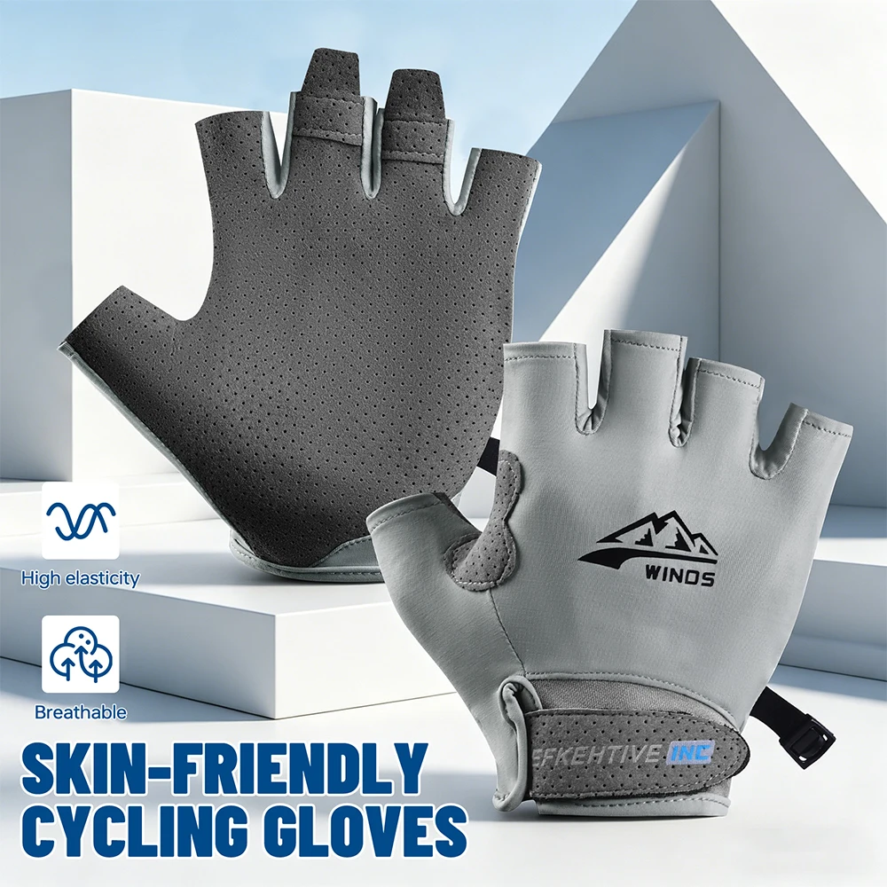 Unisex Breathable Fingerless Cycling Gloves with UV Protection for Summer Outdoor Sports