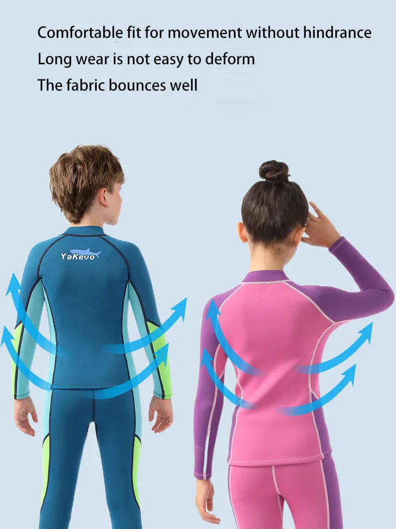 FLEXEL Combinaison De Plongée Pour Enfants 2mm Longues En Néoprène Pour Garçons Et Filles, Adaptée Pour Le Surf, La Natation, La Plongée En Apnée