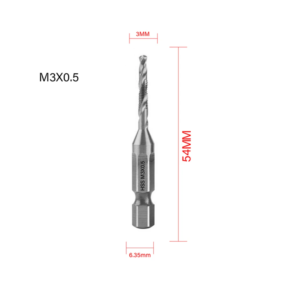 

Tap Drill Bit Hex Shank HSS Threaded Bit Screw Machine Compound Tap M3-M10 Drilling Tapping Cutting Power Tools Spares