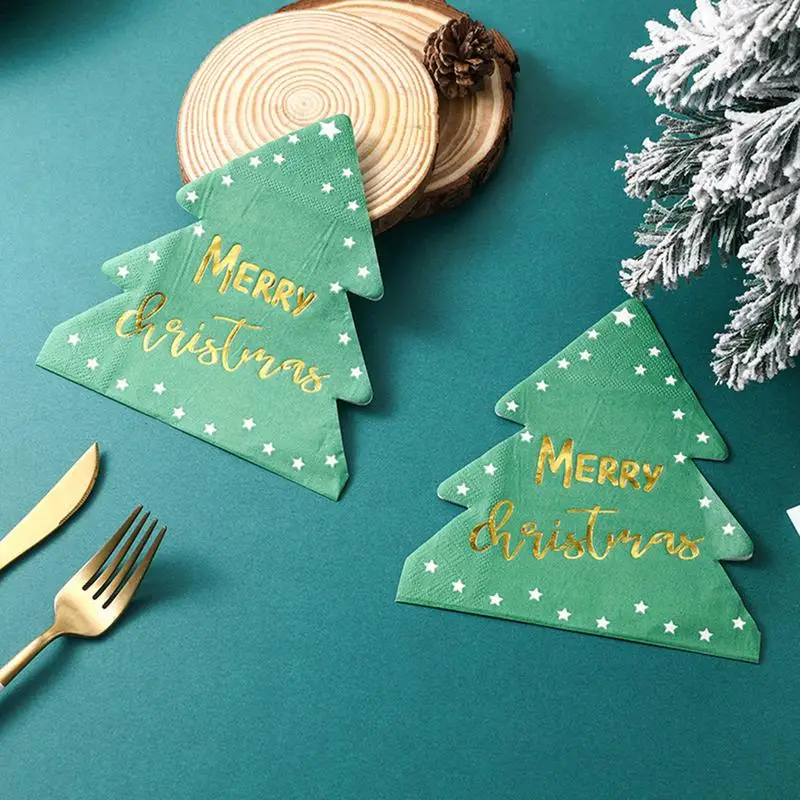 Christmas Paper Napkins For Guests Christmas Tree Decorative Napkin Tree Decorative Dinner Napkins For Home Cafe