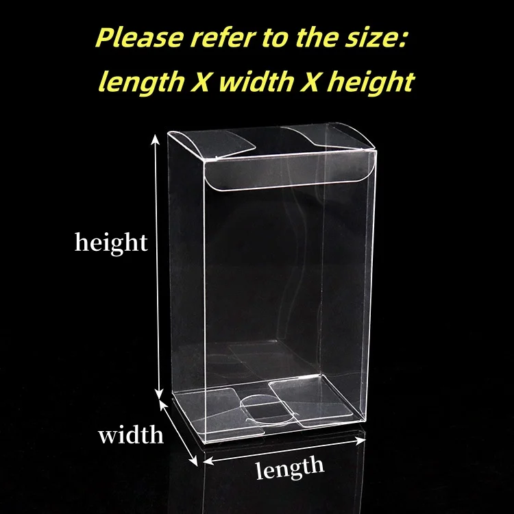 50pcs 유니버설 PVC 투명 상자 플라스틱 선물 쥬얼리 장난감 포장 상자 지우기 디스플레이 패키지 용품