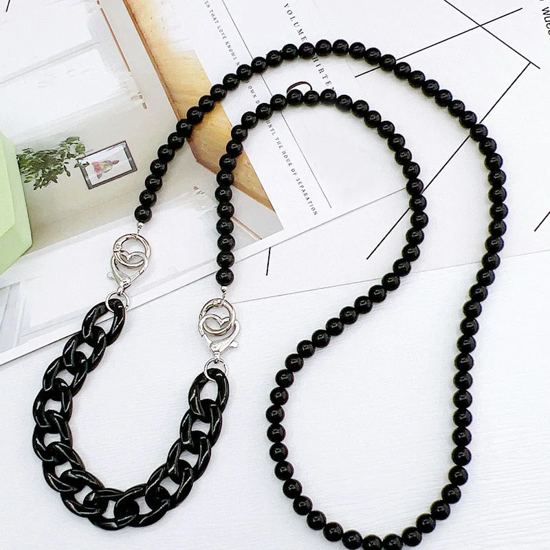 

2023 New Durable Phone Case Pendant Messenger Chain Bag Hanging Chain Acrylic Beaded Chain Bag Strap Acrylic Two-in-one DIY