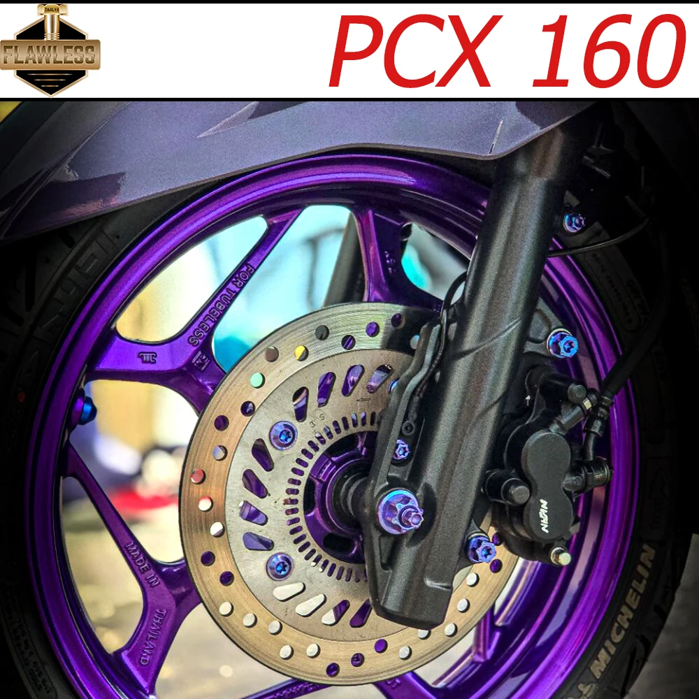 Titanium Parafuso Disco Tampa do Cárter Hastes Filtro de ar Barra do Punho Radiador de Freio Caliper Parafuso para Honda Pcx 160 Flawlestar-gr5