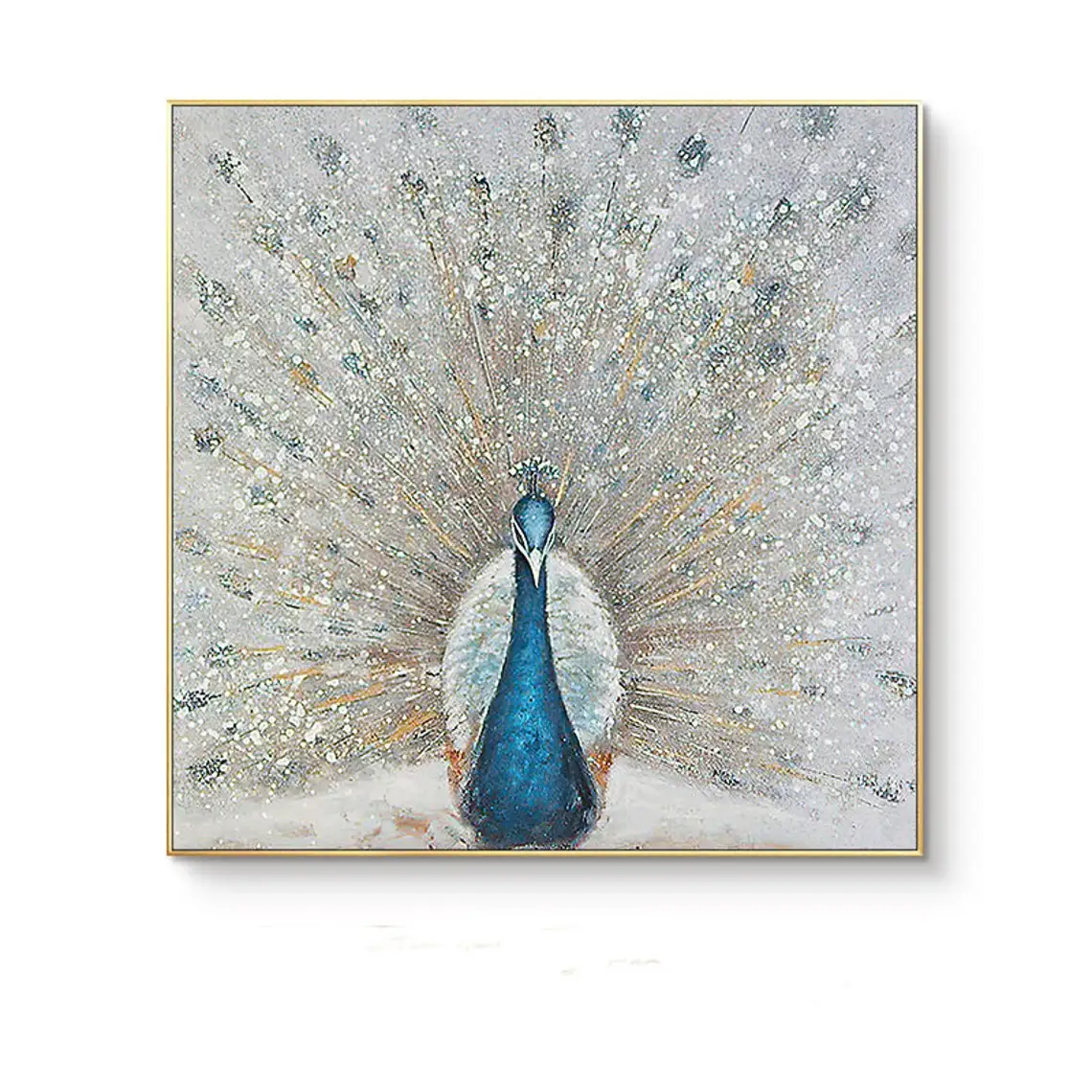 Pintados à mão pavão pintura a óleo sobre tela grandes pinturas abstratas  figura parede original animal paisagem arte da parede decoração de casa -  AliExpress, image size:1140x1140