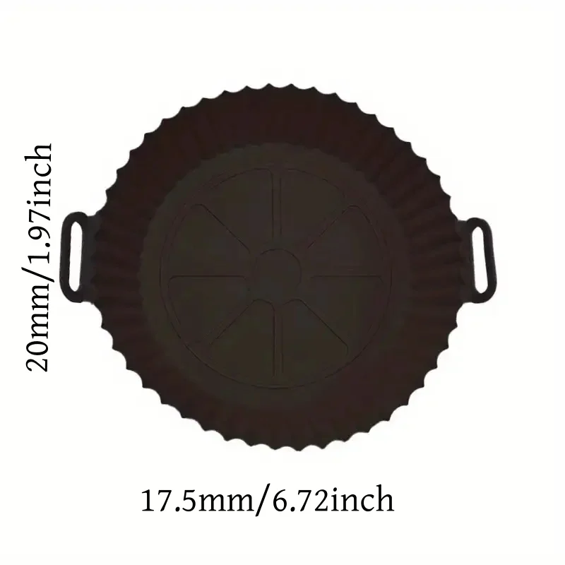 1PC Silicone Air Fryer Baking Tray Circular Foldable Food Grade High Temperature Resistant and Easy to Clean Oven Mat silicone baking mat air fryer accessories air fryer baking tray air fryer silicone tray