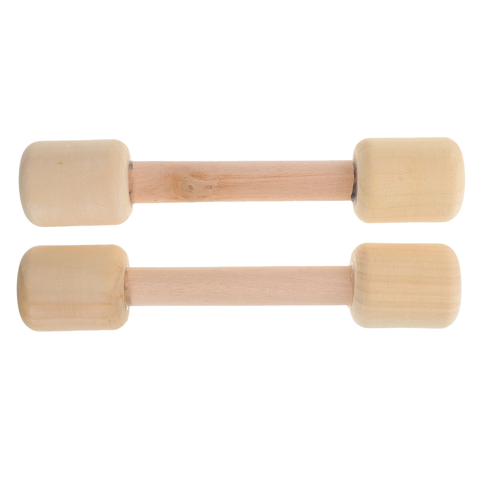 2 Pcs Kids Wooden Dumbbell Toys Children Gym Equipment Toddler Exercise Weights Fitness Tools Hand Strengthener Dumbbells Set