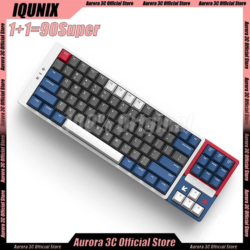 

presale Iqunix 1+1=90 Super Mechanical Keyboard Wireless Keyboard Aluminum 3mode 87key Hot Swap Low Latency Gasket Game Keyboard