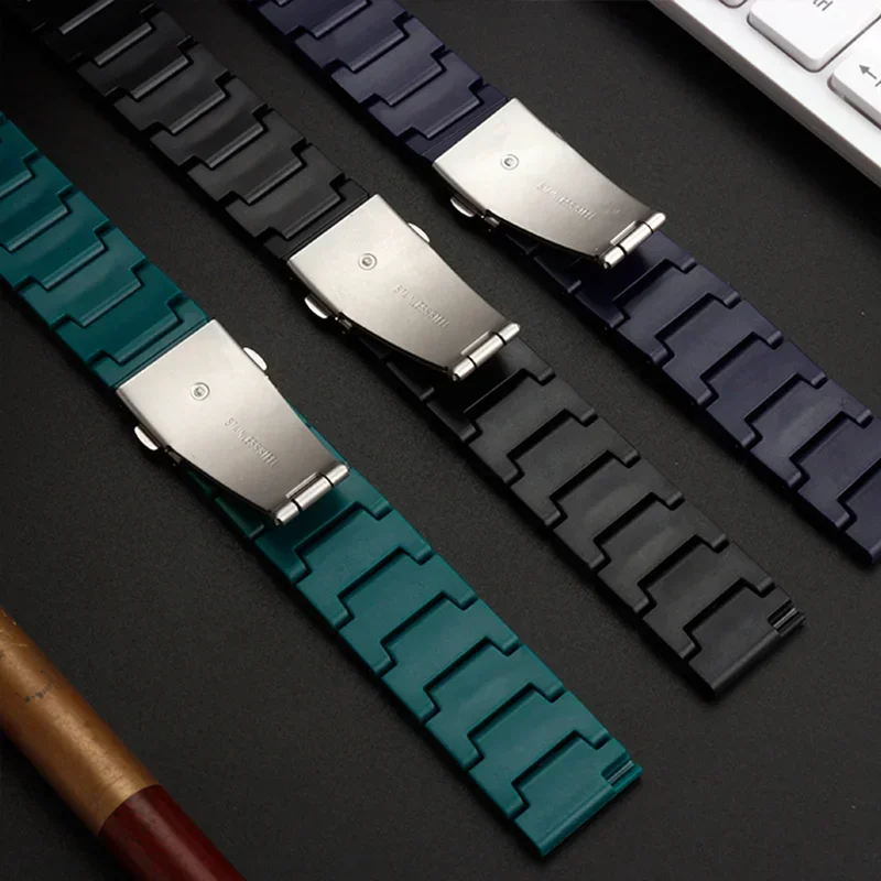 Carbon Fiber Link Bracelet Smartwatch Band Strap