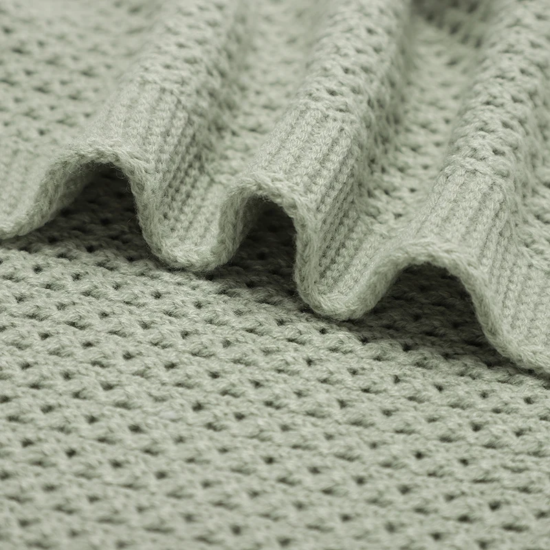 Solid Color Anti-wrinkles 0-24 Months Newborn Infant Blanket Knitwear Acrylic  70 by 90 cm Baby Swaddle Wraps Toddler Blankets 3