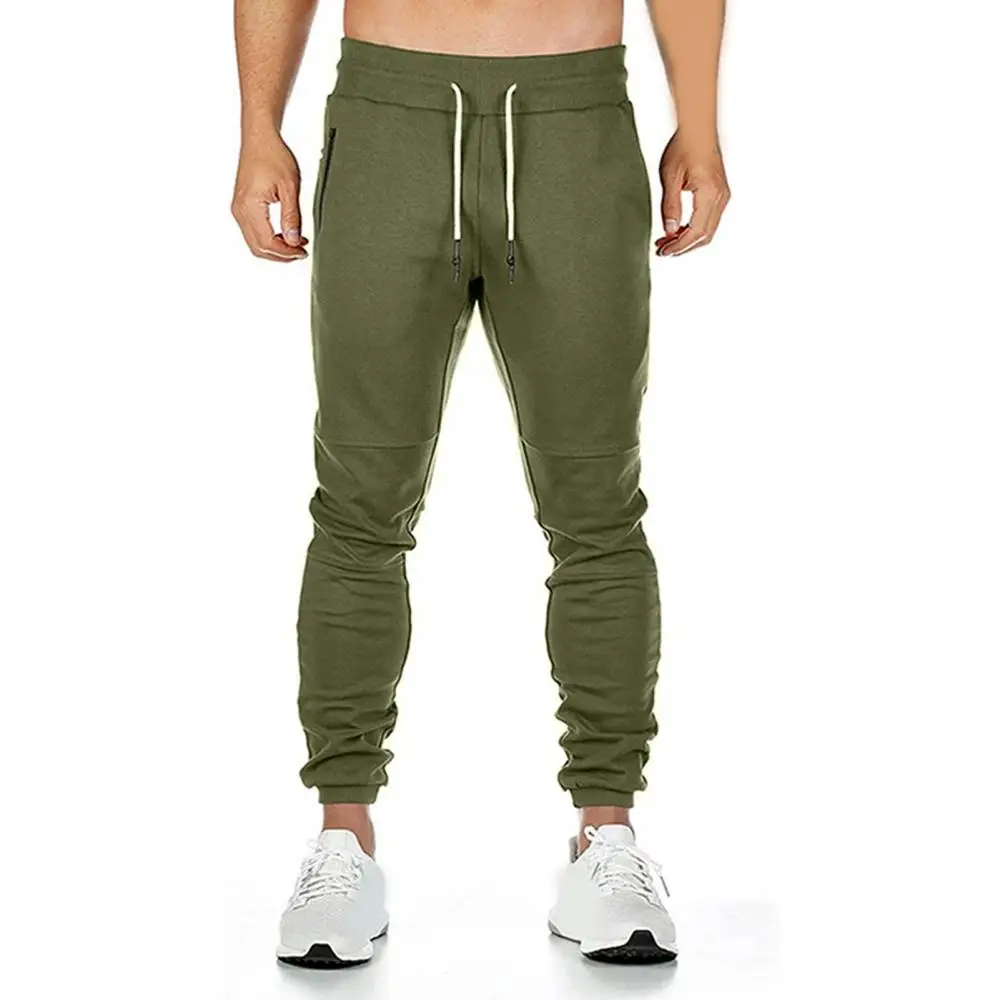 Description Picture 2 of itemSkinny Sweatpants Pants Casual Men Fitness Sportswear Mens drawstring tights zipper pocket Tracksuit Bottoms Trousers