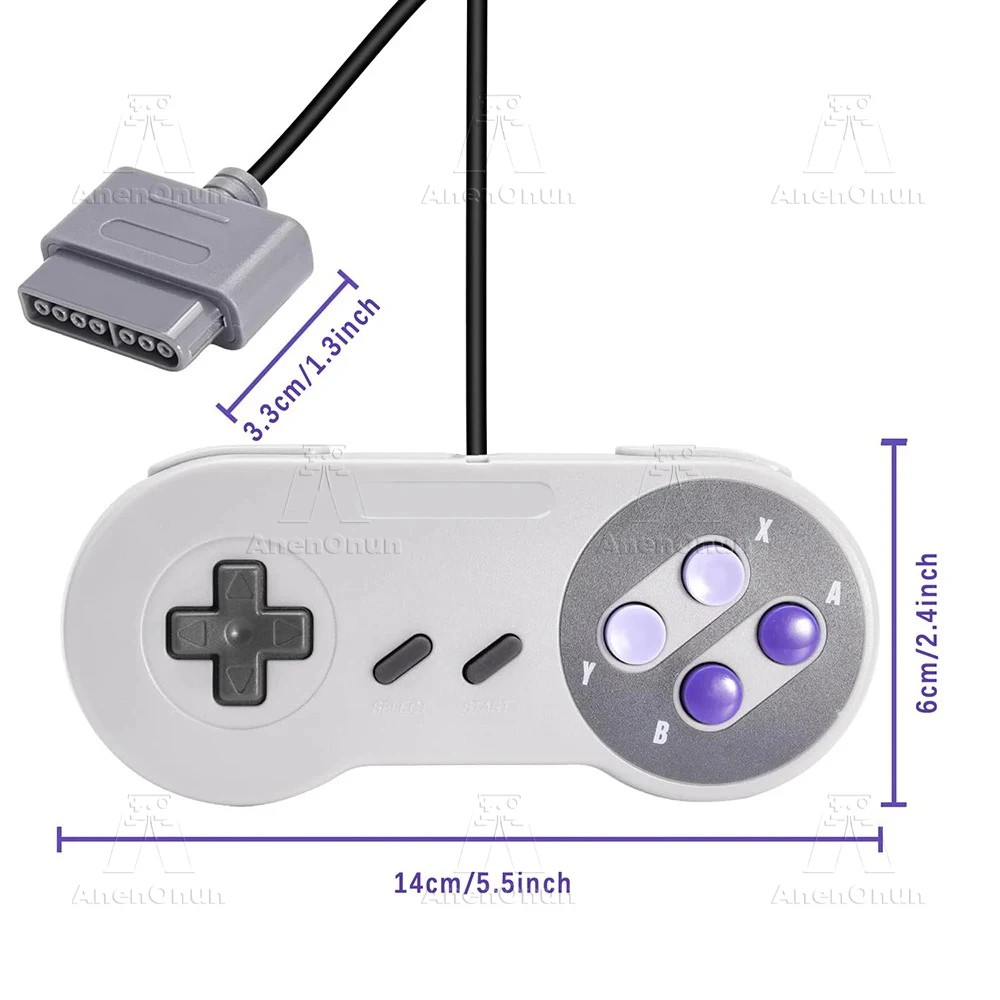 SNES/SFC Classic Controller Wired Gamepad Control 16-bit Retro Entertainment System Video Game Console Gaming Joypad Accessories