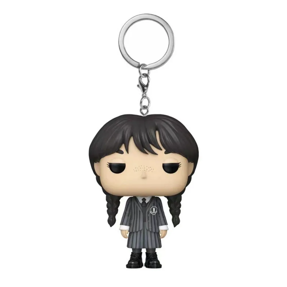 Funko Keychains Wednesday Addams Horror Fantasy TV Series Protagonist Movie Peripherals Q-version Pendant Pocket Keychain Gift 3