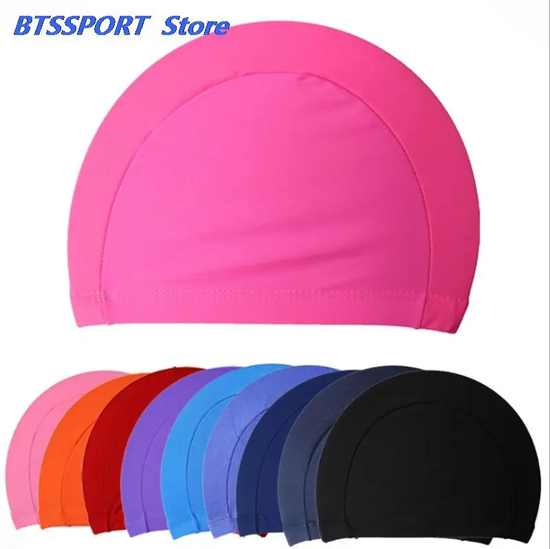 

Fabric Protect Ears Long Hair Sports Siwm Pool Swimming Cap Hat Adults Men Women Sporty Ultrathin Adult Bathing Caps