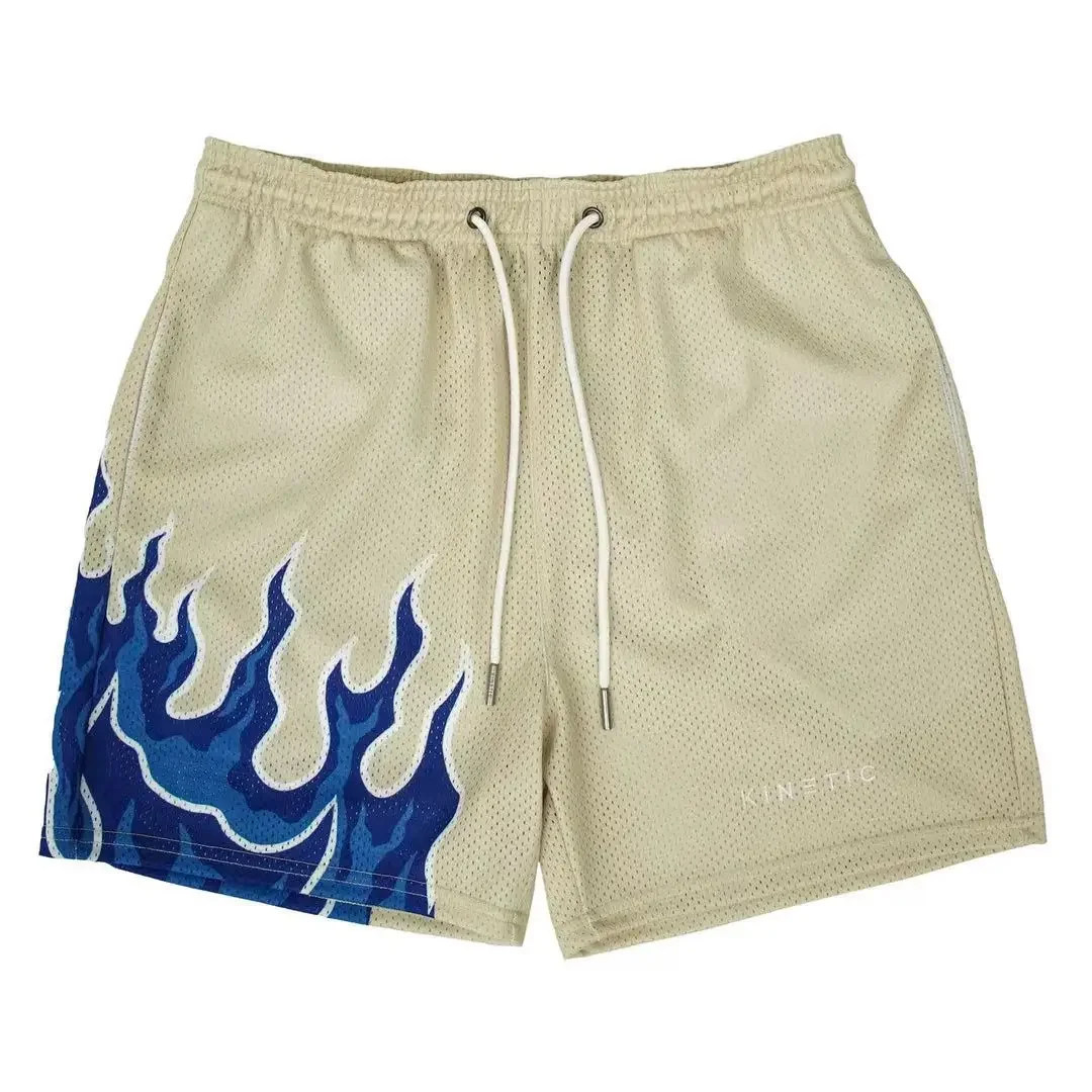 KI Fire Link Summer American Style Basketball Shorts Men's Sports Quick Dry Breathable Running Fitness Training Ball Pants