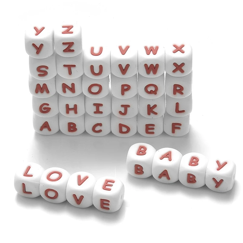 Teething Toys Baby Teething Toys Silicone Teething Toys Silicone Beads Silicone Letters Beads Silicone Teething Beads Silicone Teether 10Pcs Baby Silicone Letters Beads 12mm Pacifier Letters Alphabet Beads Chew Teething Teethers Nursing Gifts BPA Free