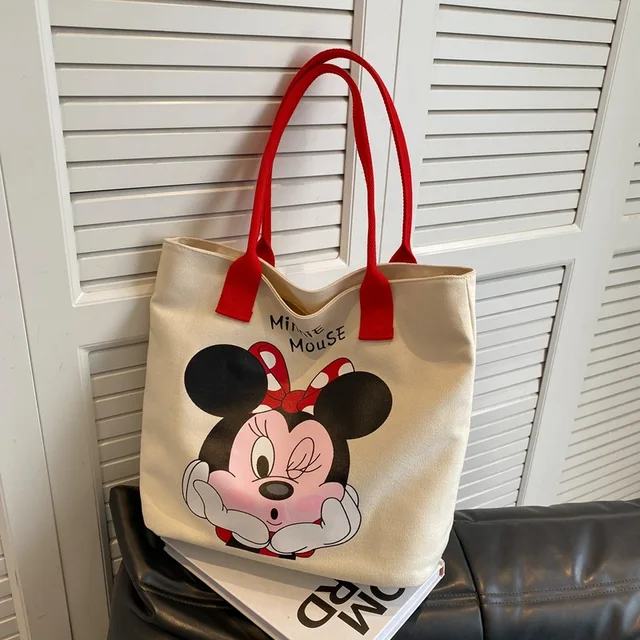 Disney Mickey Minnie Mouse Tote Bag Cute Cartoon Large-capacity Shoulder Bag Donald Duck Fashion Handbag Women's Bag Gift